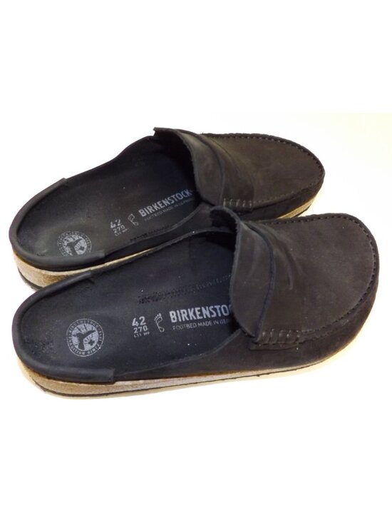 Birkenstock Mens Black Naples Suede Penny Loafers W Cork Sole Size 42 EU 9 US main image 10